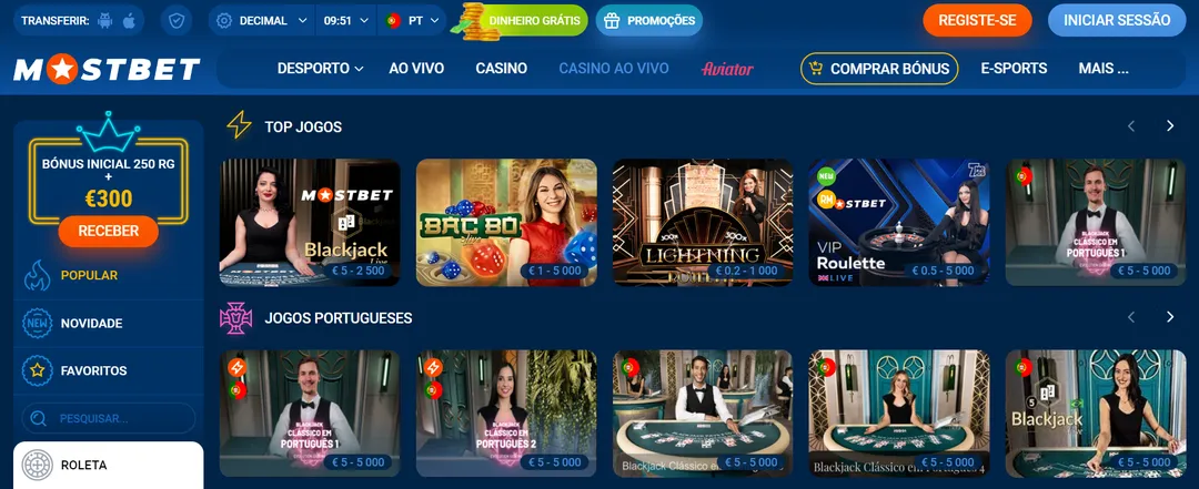 Mostbet Casino ao Vivo